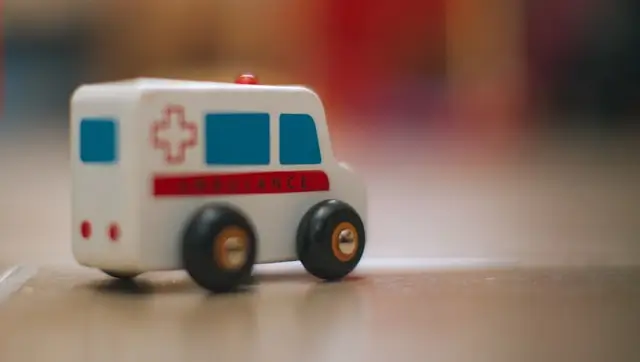 toy ambulance on desk